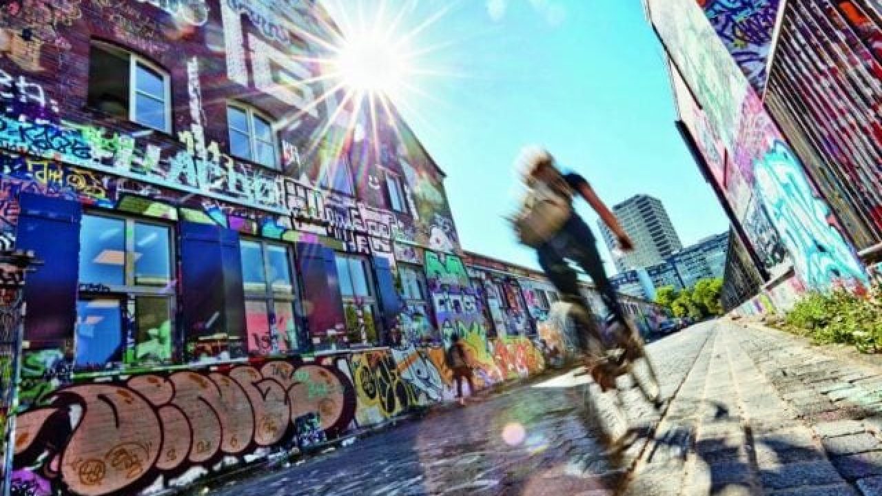 Hannover Häuser mit Graffiti